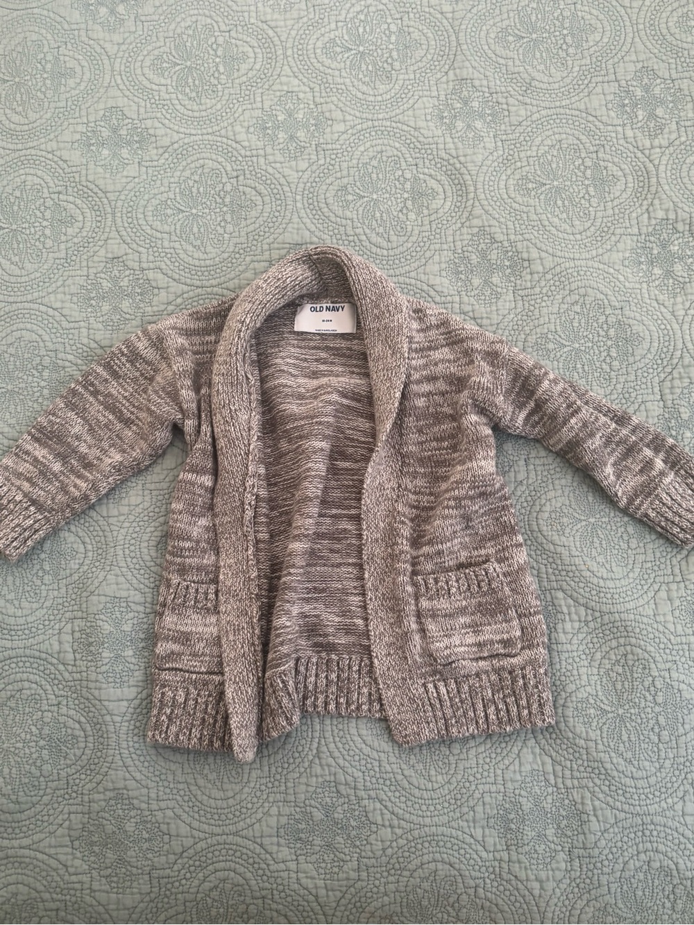 Toddler Old Navy Heathered Gray Open Shawl-Cardigan